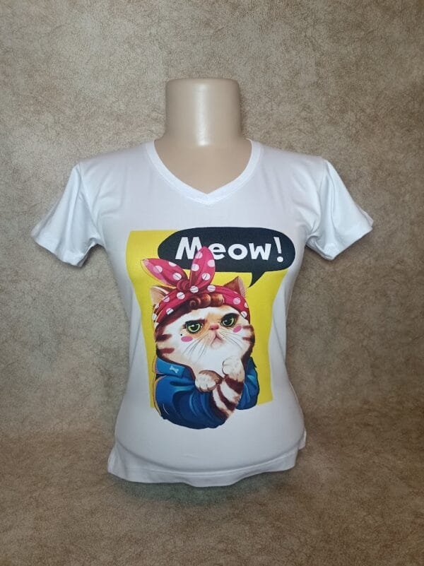 Camiseta Gato Meow - Imagen 3